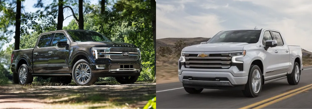 
Experience cutting-edge safety and technology in the 2024 Ford F-150 vs 2024 Chevy Silverado 1500 at Cloninger Ford of Hickory. Compare advanced driver-assist features and connectivity options for your ideal truck.