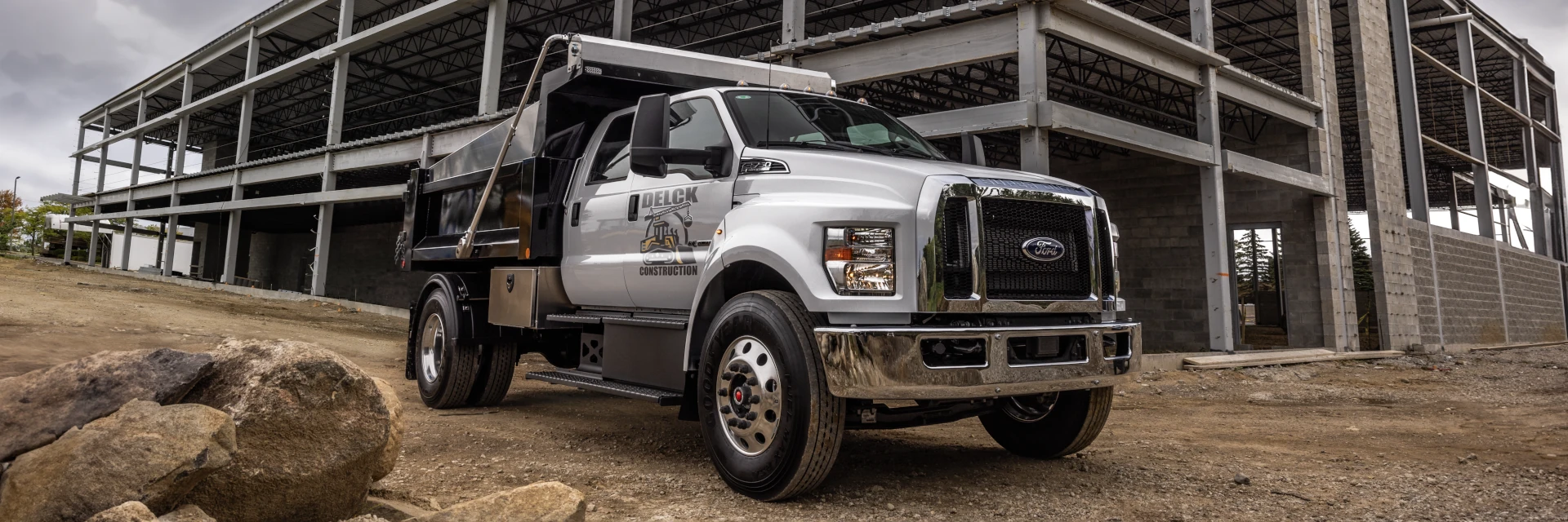 Ford Super Duty off road in dirt.