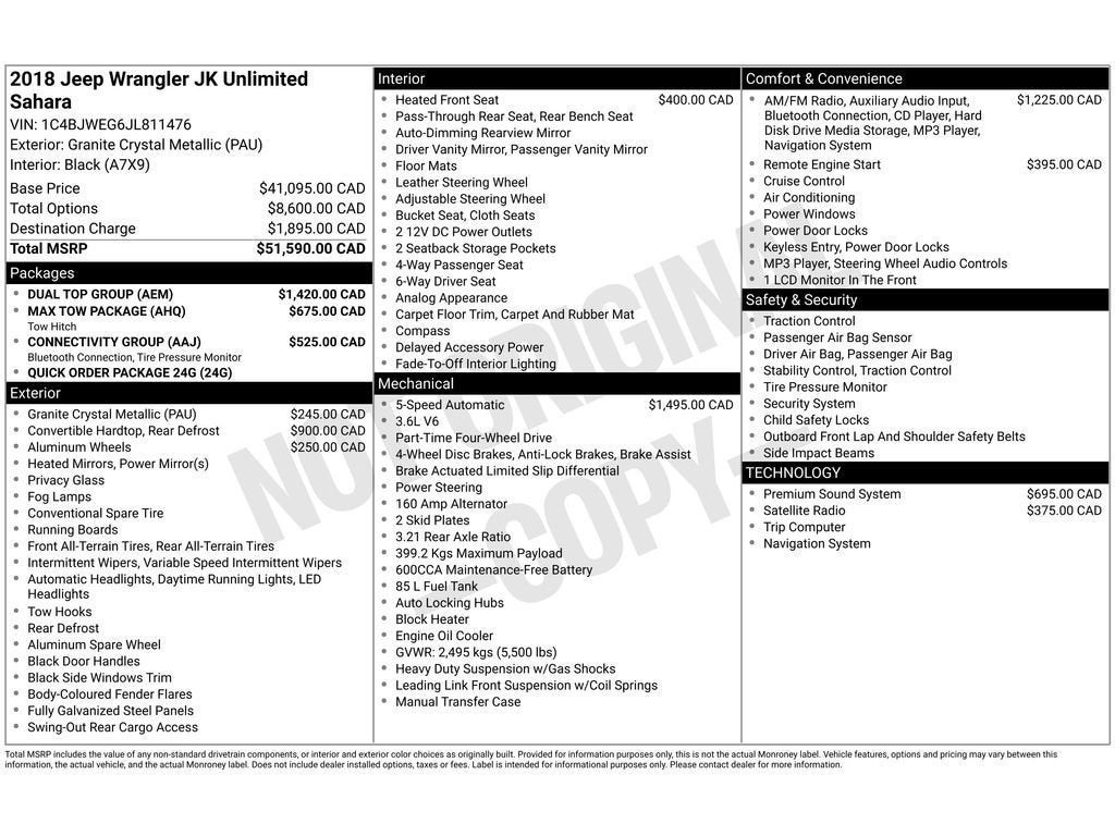 2018 Jeep Wrangler JK Sahara