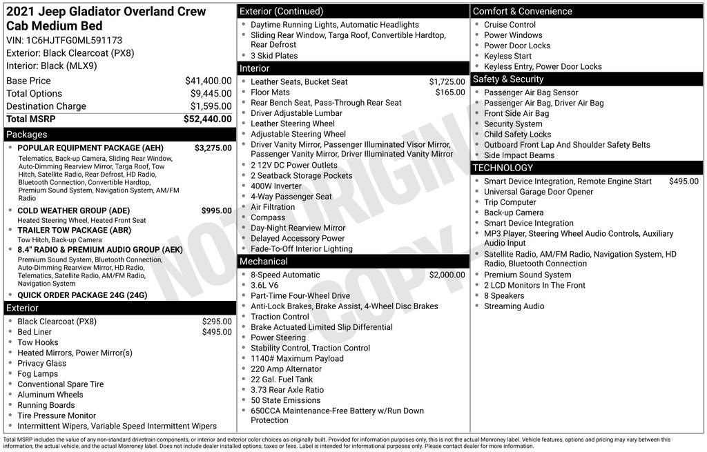 2021 Jeep Gladiator Overland