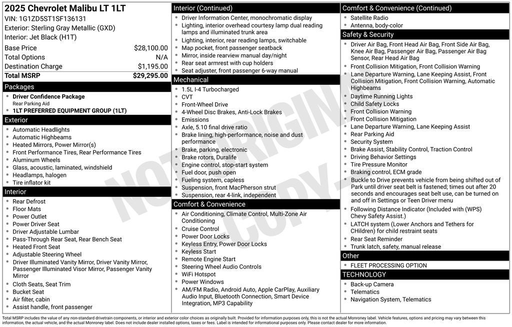 2025 Chevrolet Malibu LT 1LT