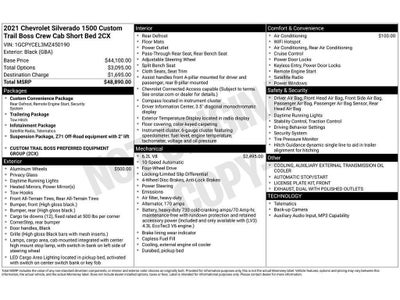 2021 Chevrolet Silverado Custom Trail Boss