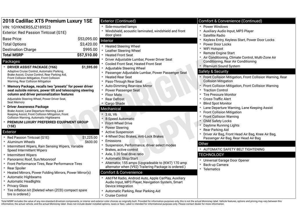 2018 Cadillac XT5 Premium Luxury
