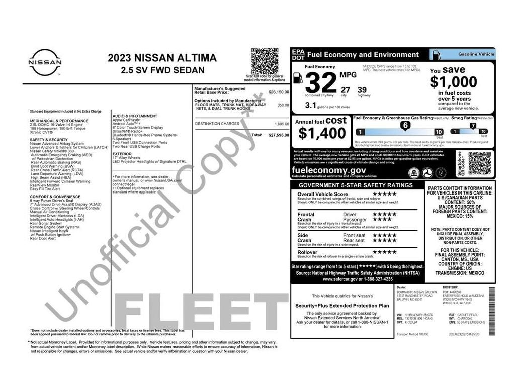 2023 Nissan Altima 2.5 SV