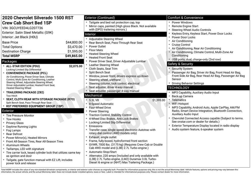 2020 Chevrolet Silverado RST