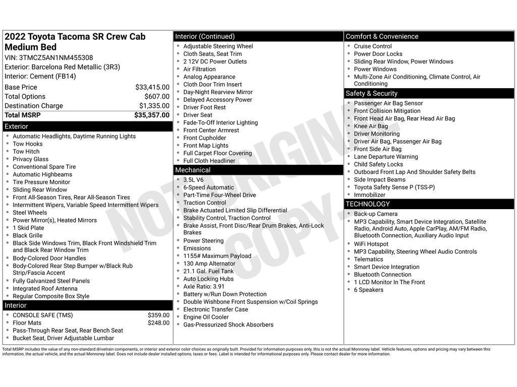 2022 Toyota Tacoma SR