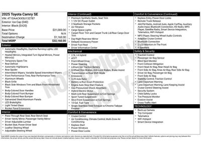 2025 Toyota Camry Hybrid SE
