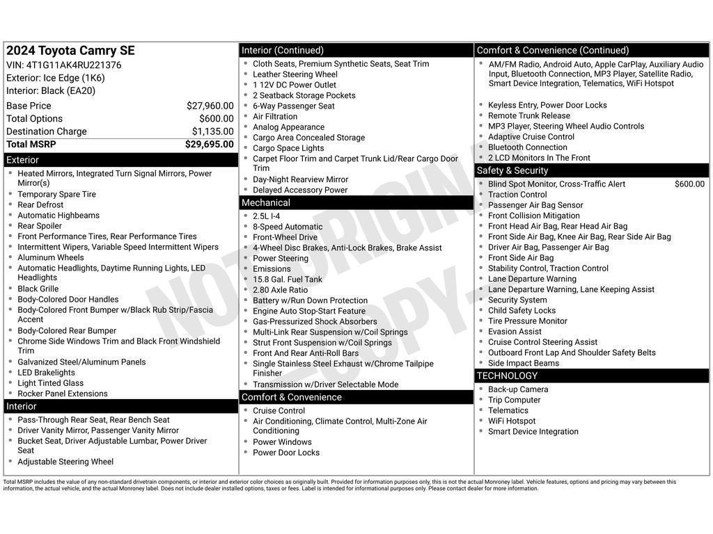 2024 Toyota Camry SE
