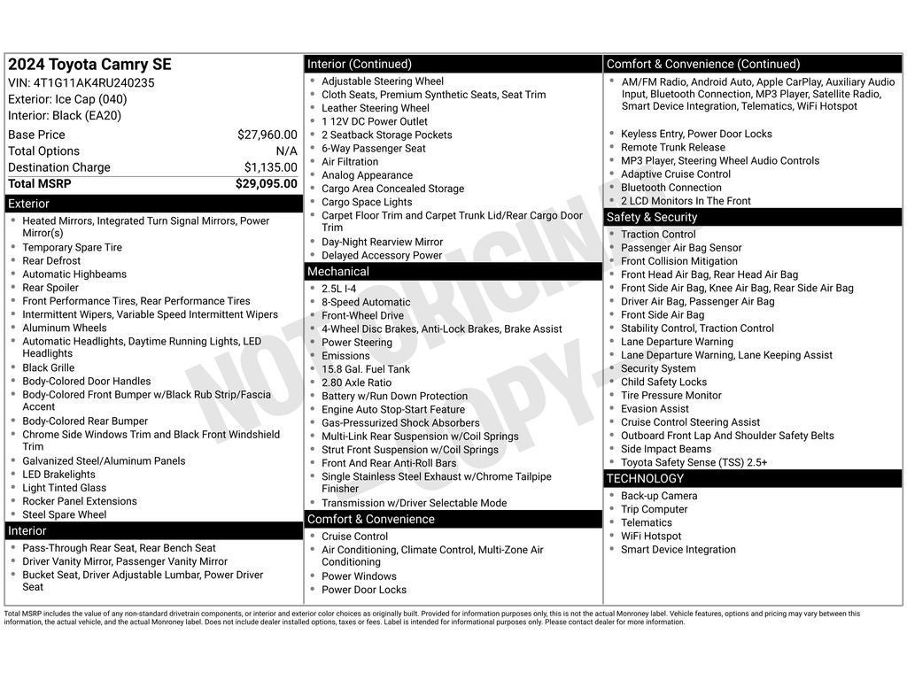 2024 Toyota Camry SE