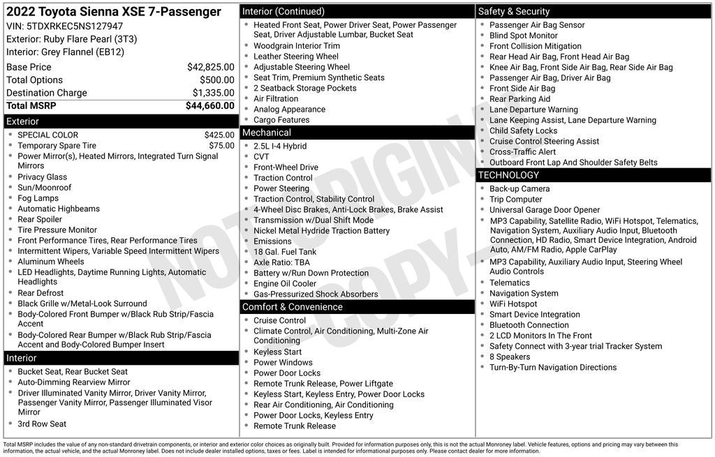 2022 Toyota Sienna XSE 7 Passenger