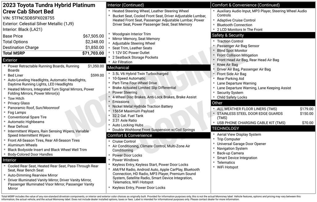 2023 Toyota Tundra Hybrid Platinum