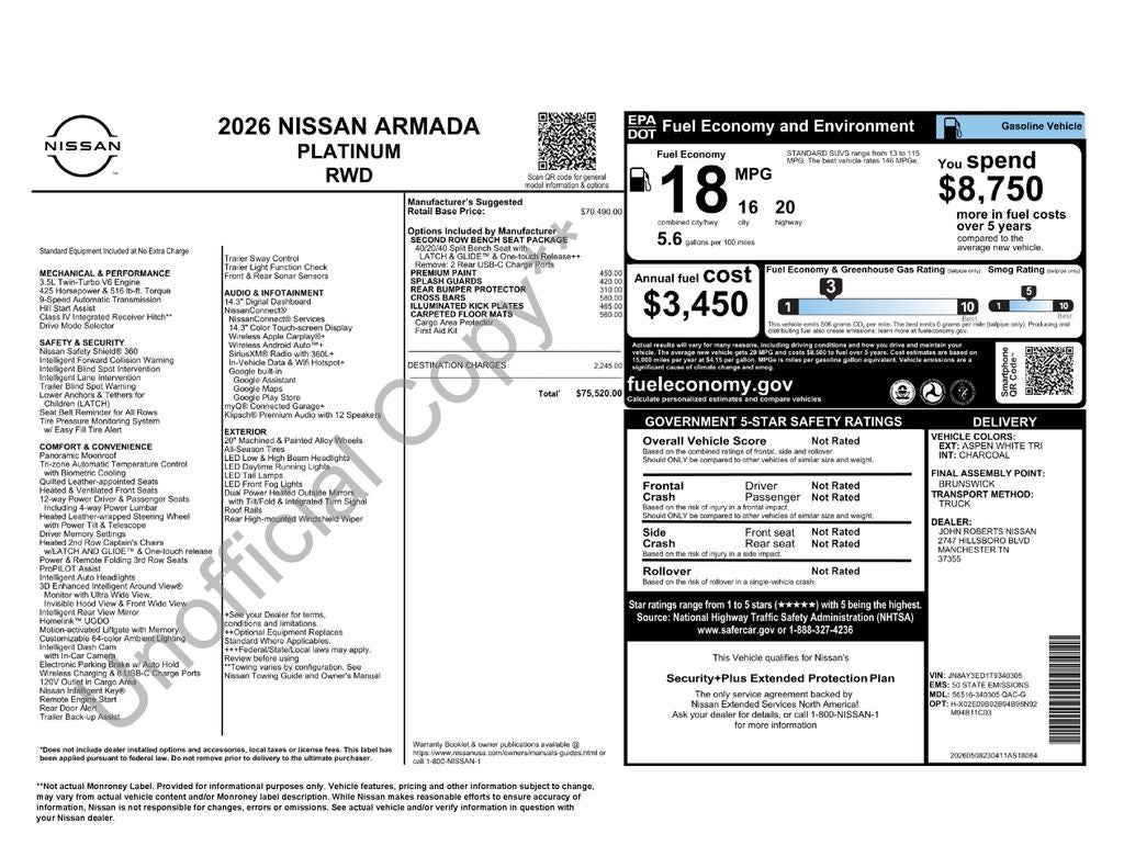 2026 Nissan Armada Platinum