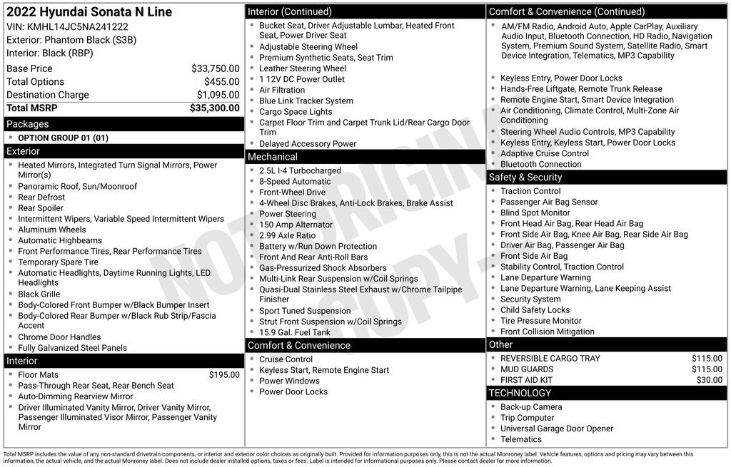 2022 Hyundai Sonata N Line