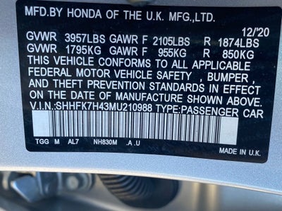 2021 Honda Civic Sport