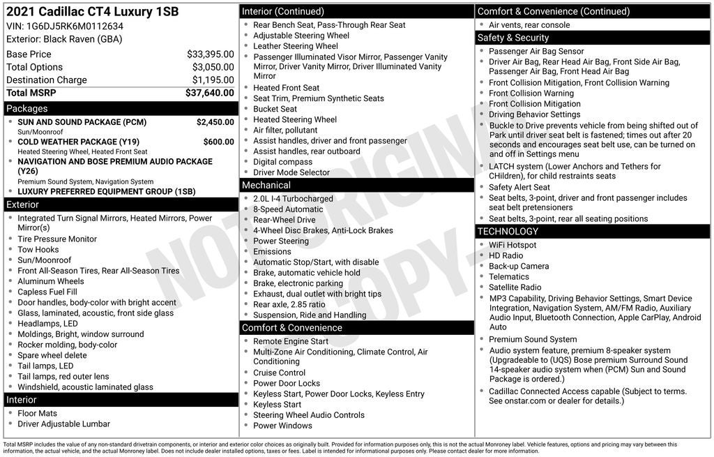 2021 Cadillac CT4 Luxury