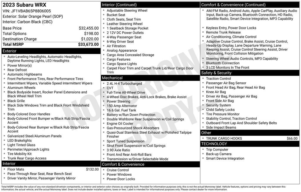 2023 Subaru WRX Base