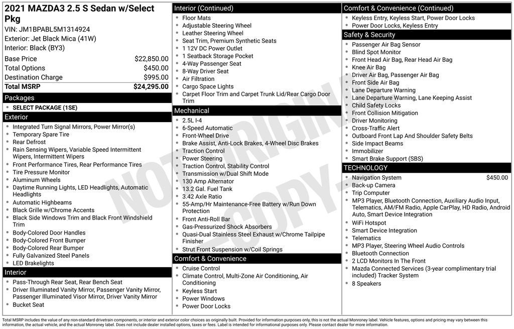 2021 Mazda Mazda3 Select
