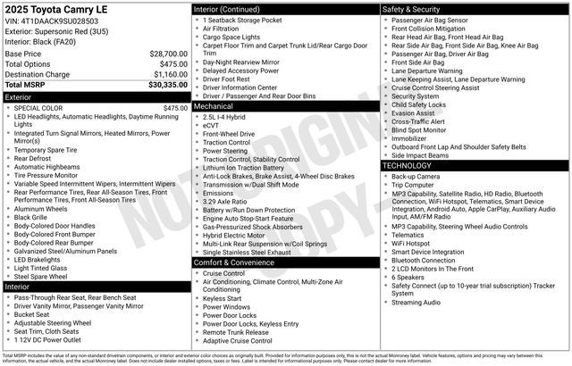 2025 Toyota Camry LE
