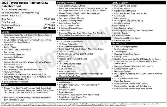 2023 Toyota Tundra Platinum
